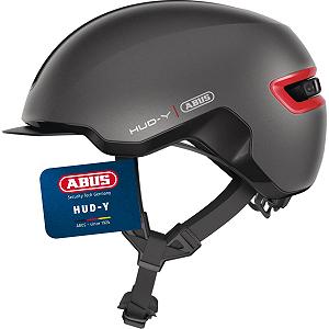 Шлем Urban ABUS HUD-Y с магнитным, перезаряжаемым LED задним фонарем и магнитной застежкой - Фото 1