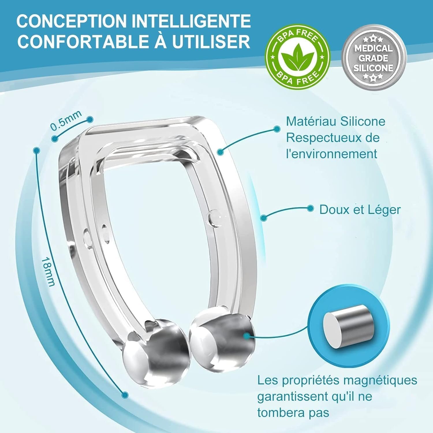 Клипса против храпа BLAZOR, предотвращает прерывистое апноэ, улучшает качество сна, предотвращает храп, фото №6