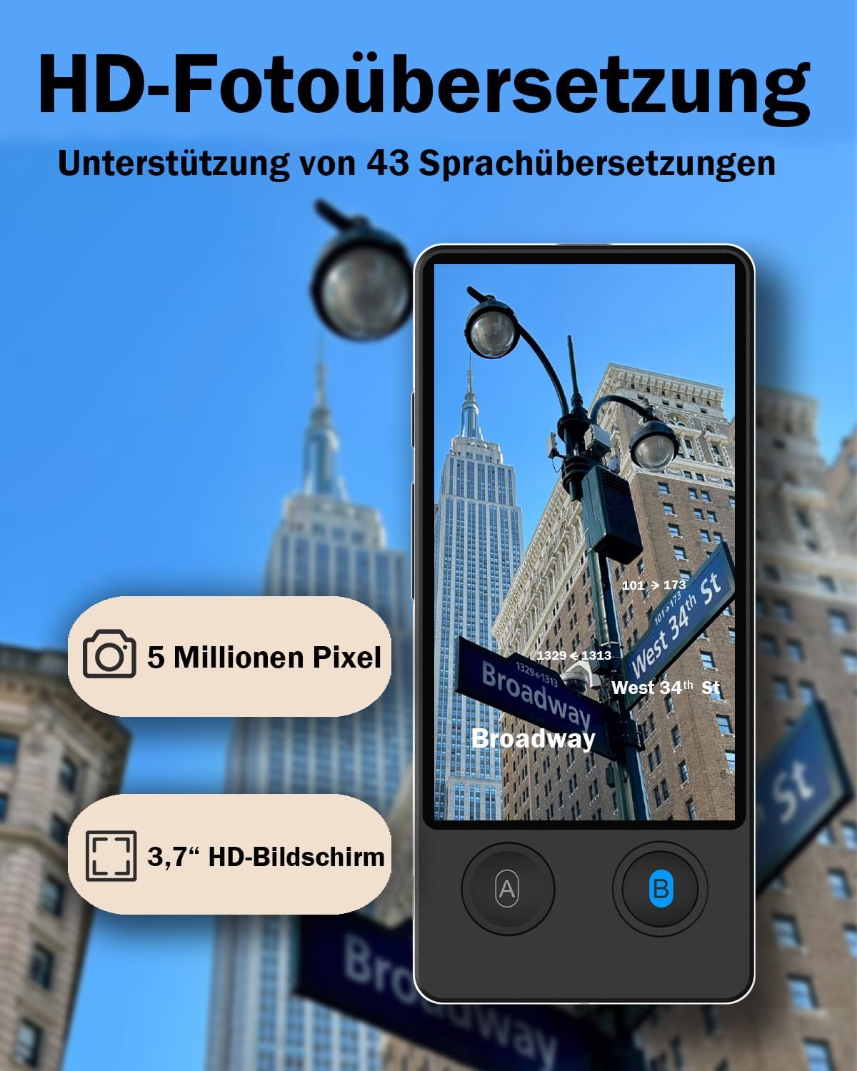 Переводчик Wooask W12, 144 языка, с голосовым выводом, фото №5