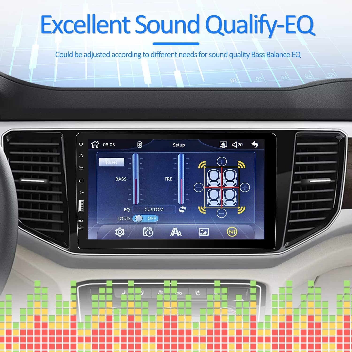 Автомагнітола OiLiehu SH1AM10O / 9" / Сенсорна / Apple CarPlay / Android Auto / Bluetooth / FM / USB / AUX / 1DIN, фото №6