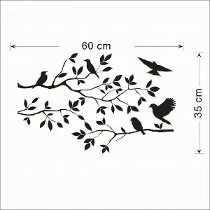 Наклейка Stonges Tree Branches Birds Vinyl Black synthetic.ua - Фото 1