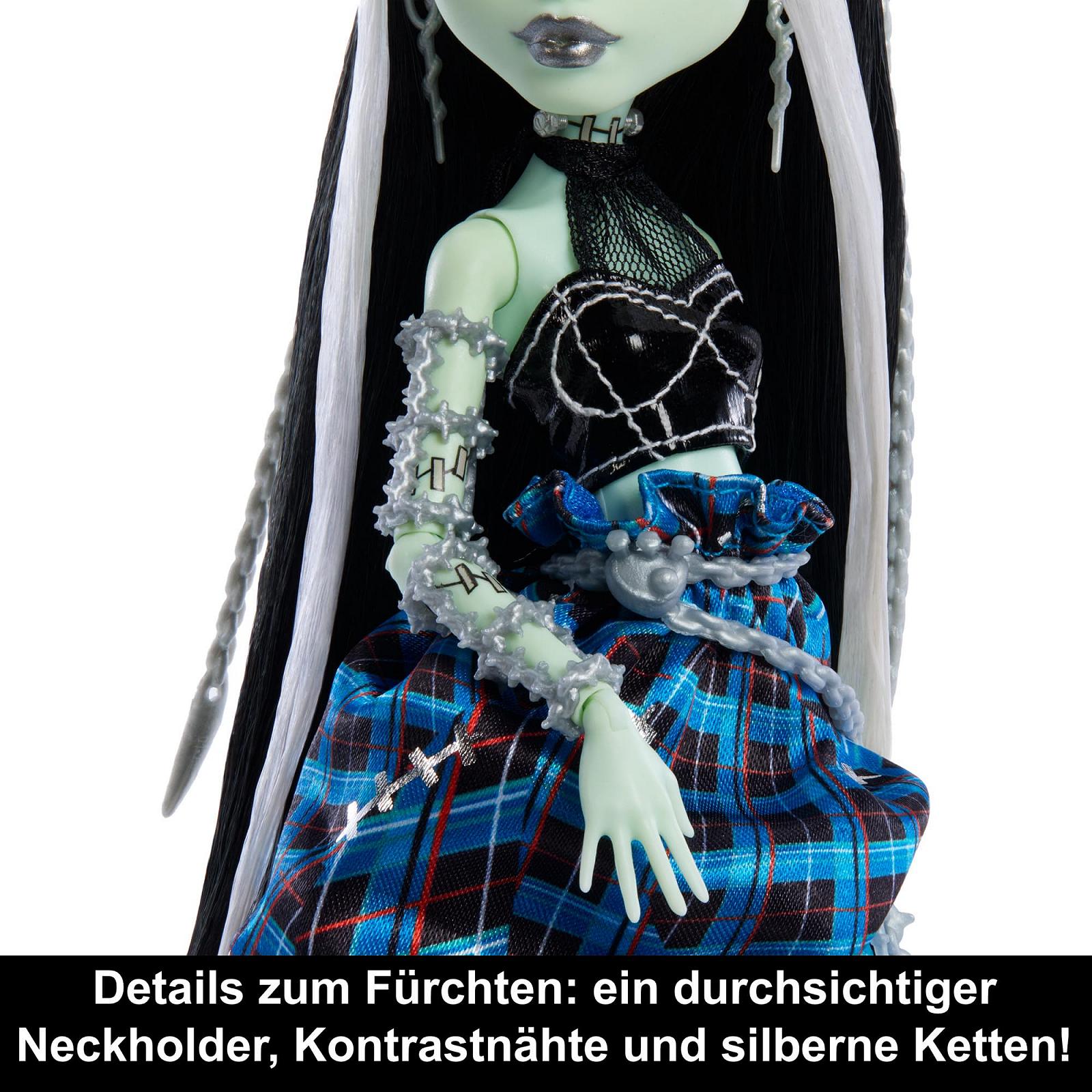 Кукла Monster HIGH Stitched in Style Frankie Stein HRL66 с видимыми швами и юбкой с оборками, фото №2
