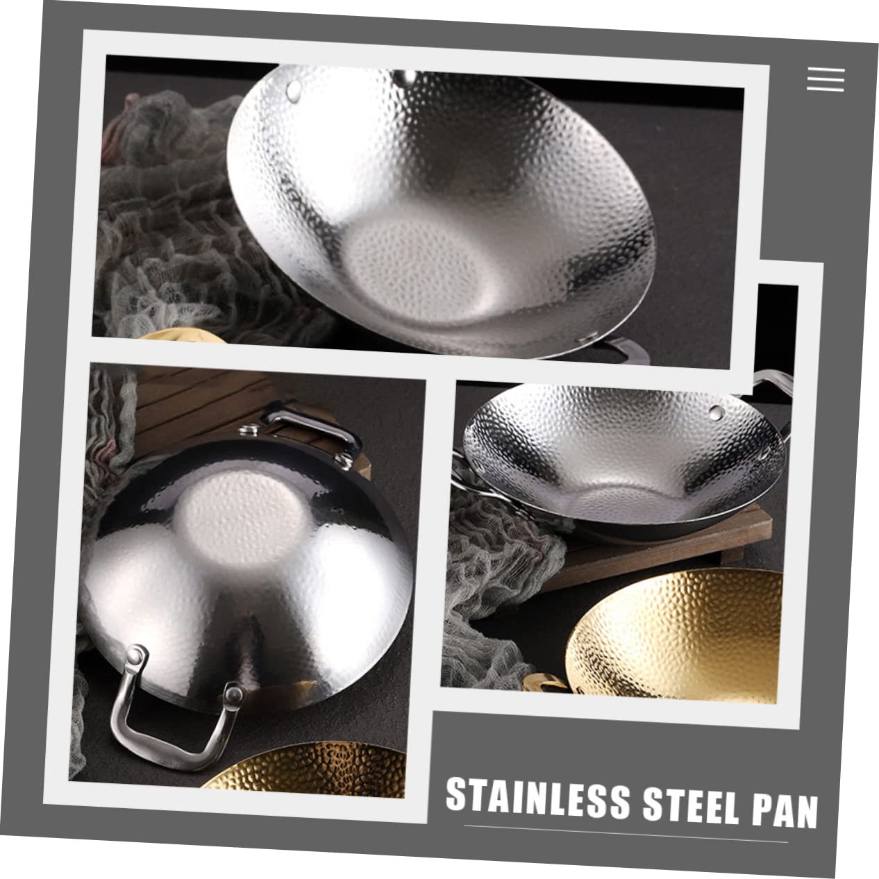 Кастрюля MAGICLULU Wok Набор Honeycomb из 2 штук Flat Pan Нержавеющая сталь, фото №5 Кастрюля MAGICLULU Wok Набор Honeycomb из 2 штук Flat Pan Нержавеющая сталь, фото №5