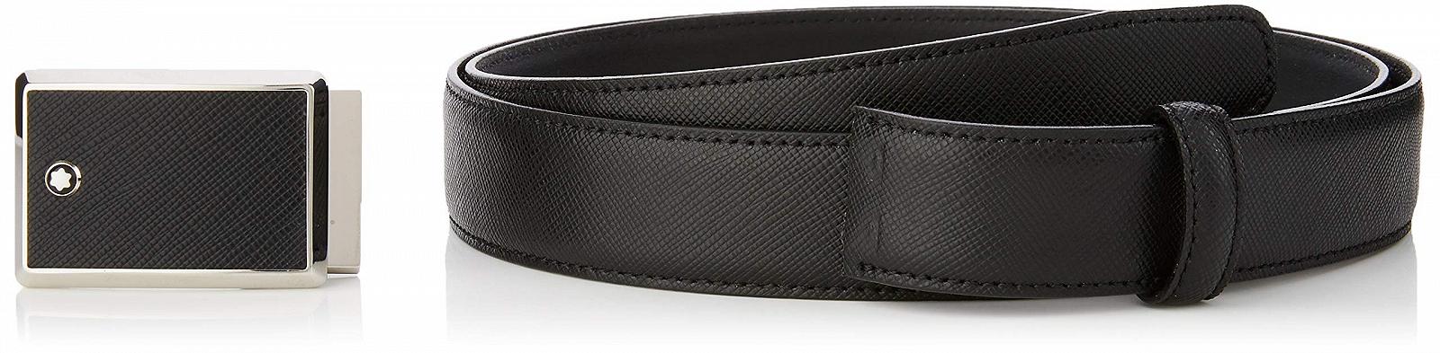 Ремінь MONTBLANC Sartorial Шкіра Saffiano Чорний регульований розмір 114421, фото №2