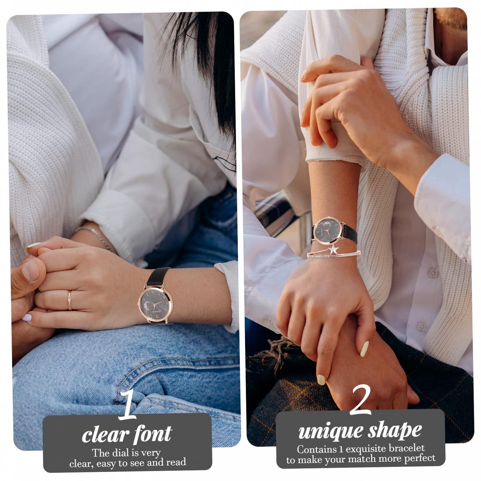 Жіночий годинник VALICLUD Місяць Маленький Золотий Білий, фото №4