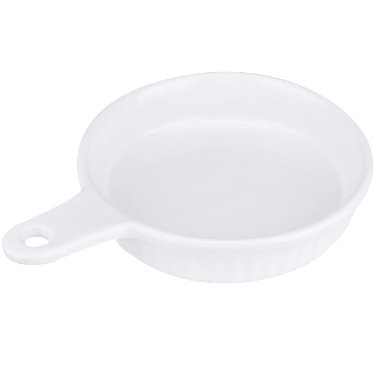 Форма для запікання Sewroro Керамічна кругла з ручкою Біла, фото №1