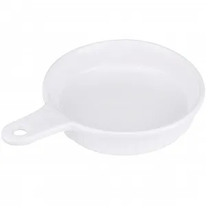 Форма для запікання Sewroro Керамічна кругла з ручкою Біла - Фото 1