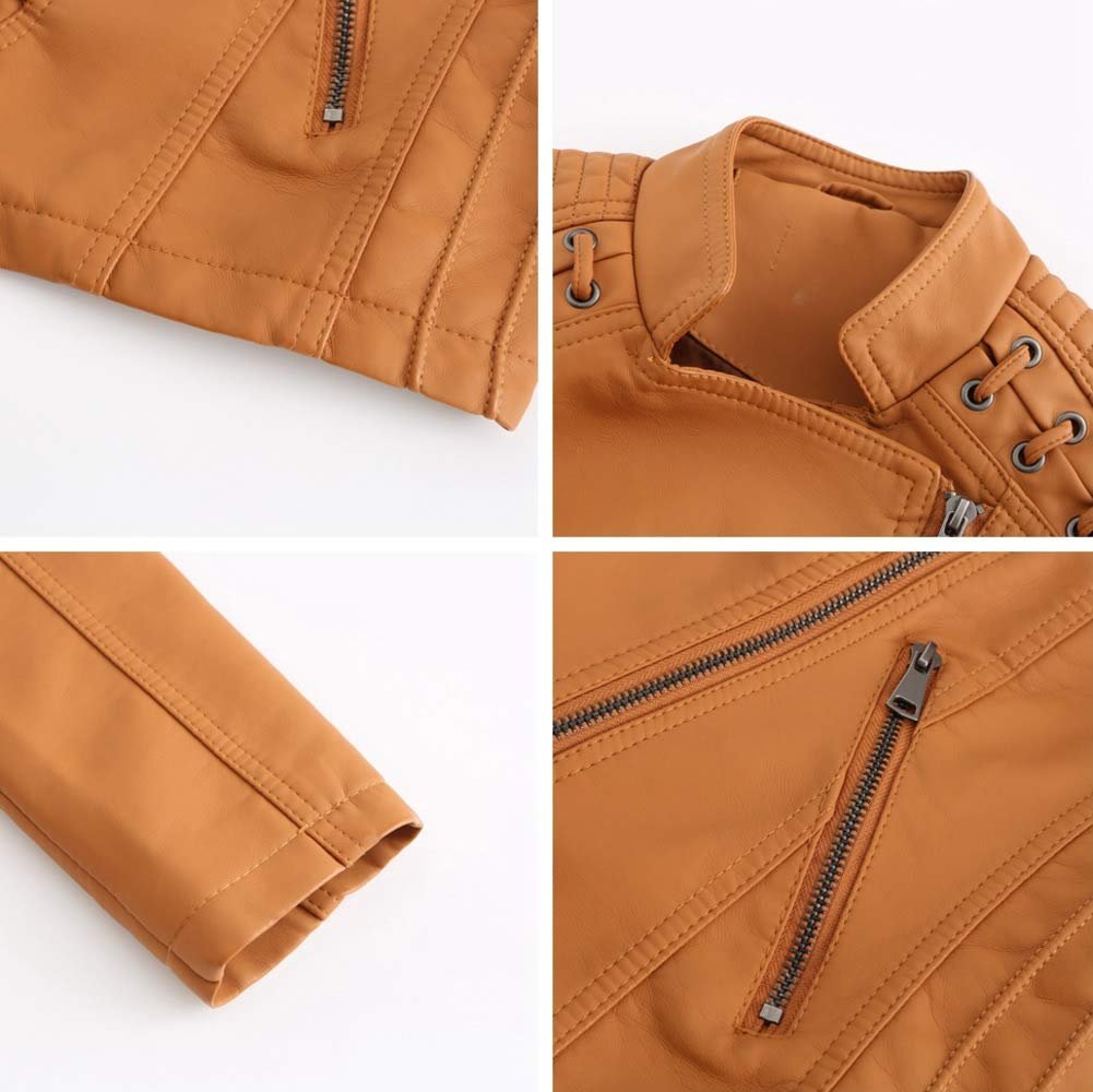 Куртка Мотоциклетна DISSA P6638 Жіноча Штучна Шкіра Приталена Блискавка Стійка Комір Коротка, фото №4