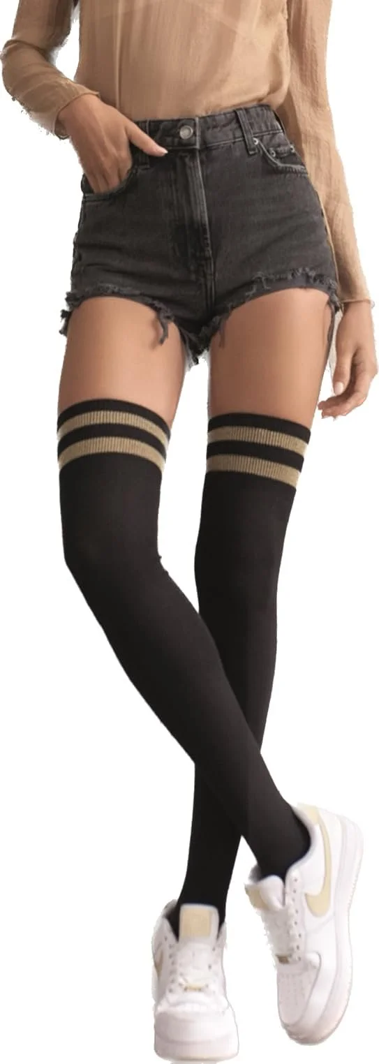 Шкарпетки вище коліна MARILYN 80 Den Бавовна Золота Смужка, фото №1 Шкарпетки вище коліна MARILYN 80 Den Бавовна Золота Смужка, фото №1