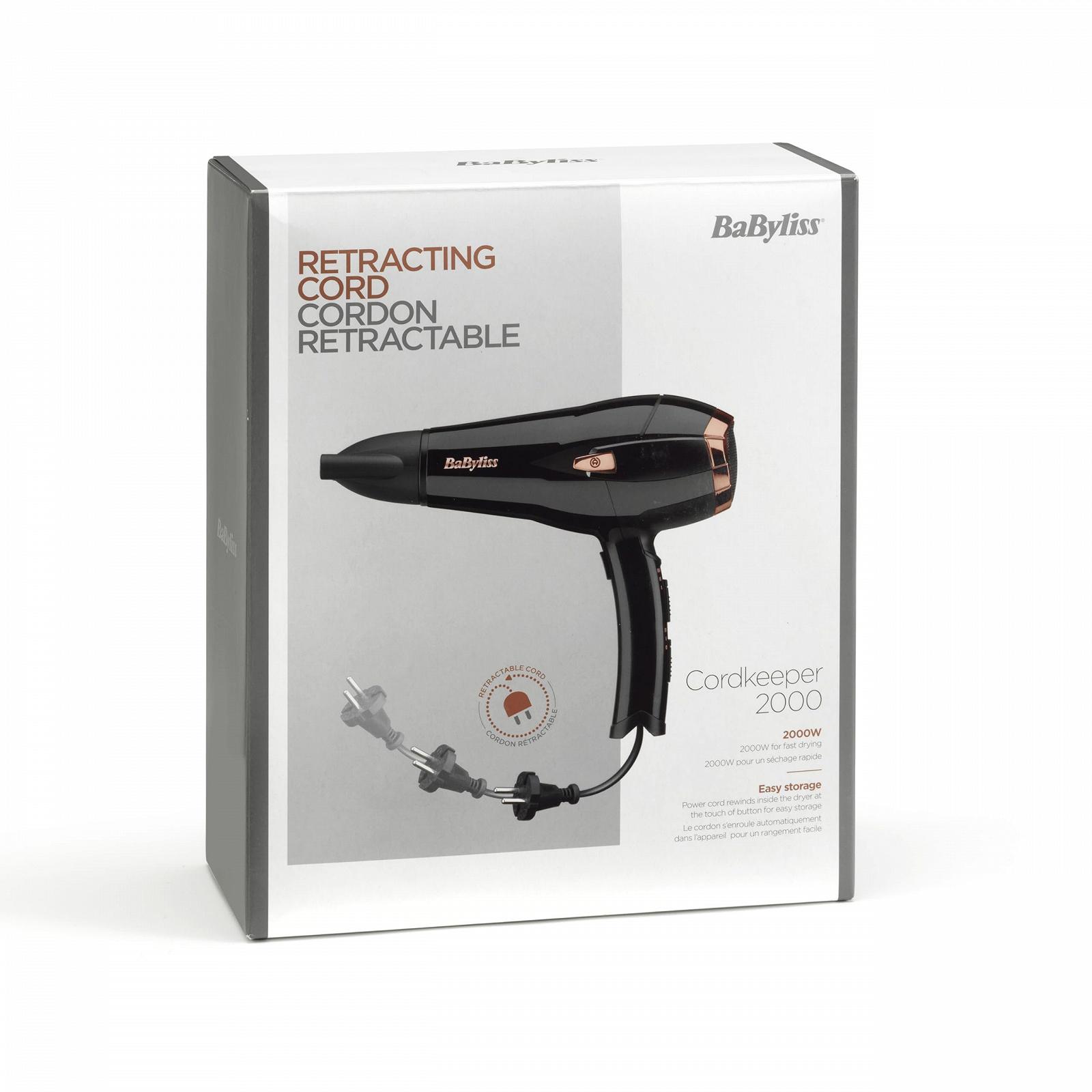 Фен Babyliss Cordkeeper Ionic 2000 D373E, 2000 Вт, черный, фото №9