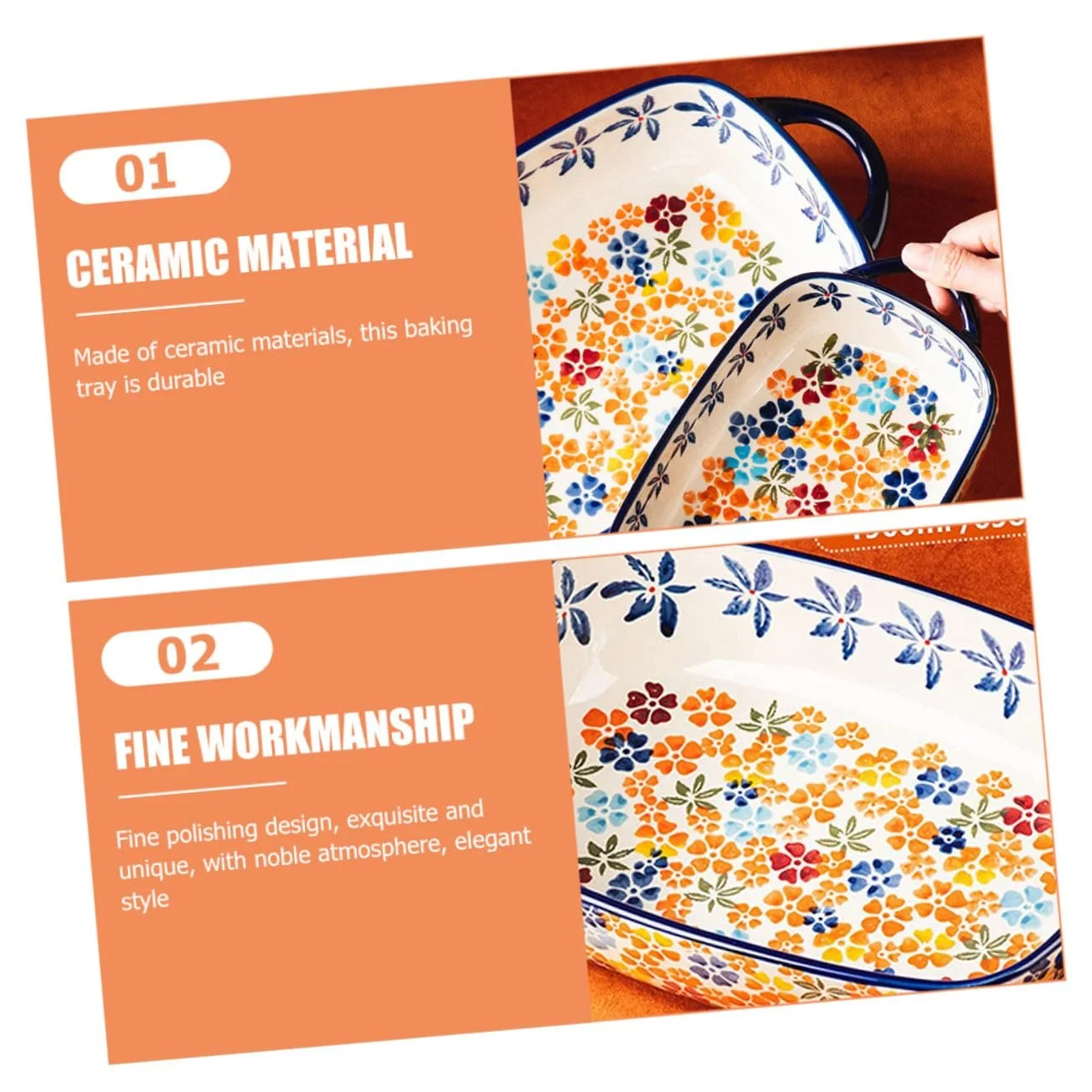 Форма для запікання керамічна з ручками термостійка, фото №6