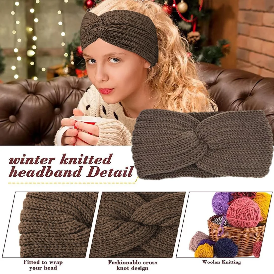 В'язана Пов'язка, Набір з 3 штук, фото №4