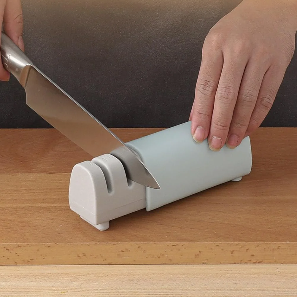 Точилка для ножів ручне Міні двоступеневе побутове багатофункціональне, фото №2