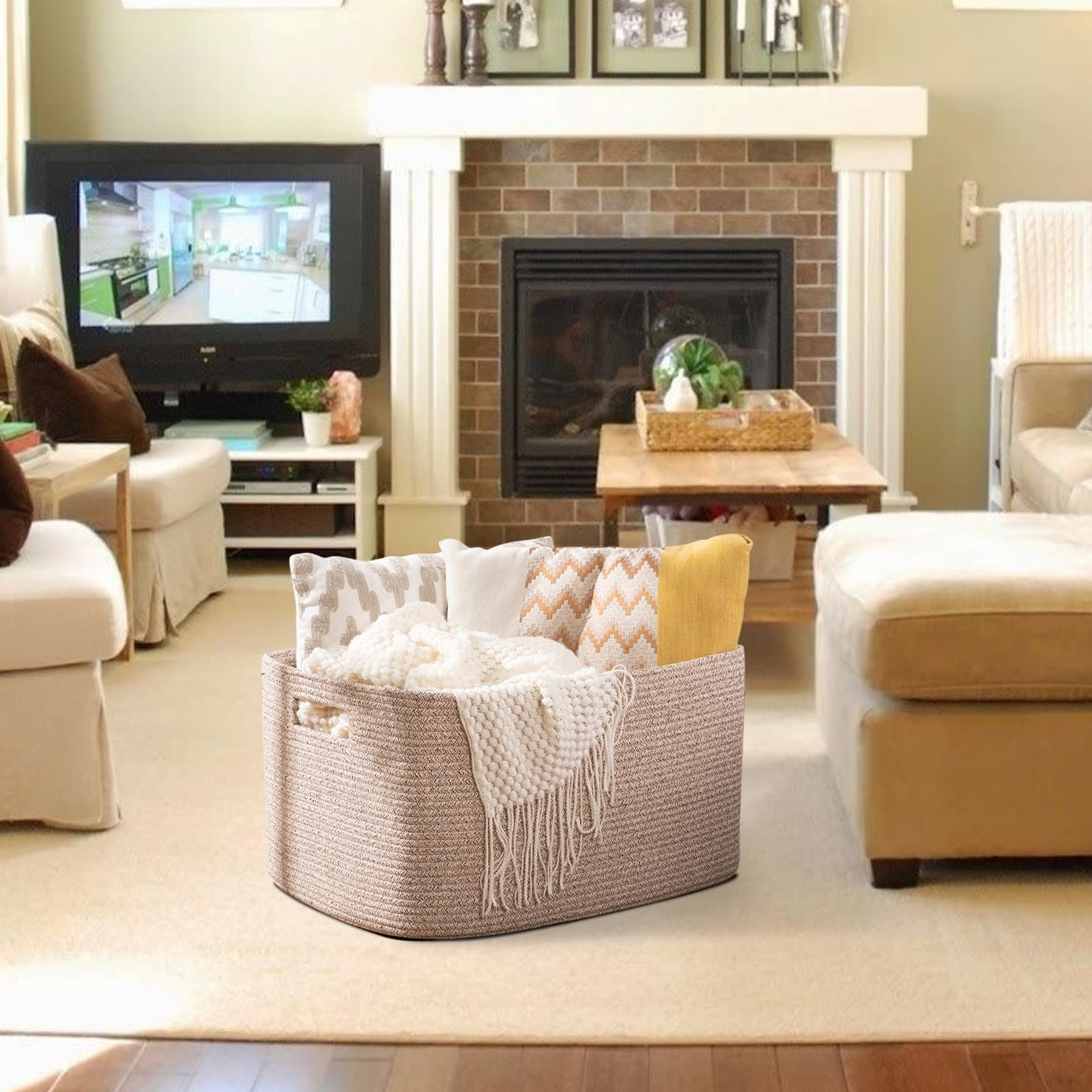 Органайзер OIAHOMY Большая Органайзер Плетеная Коричневая, фото №8