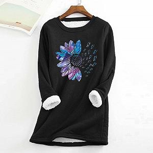 Женский свитшот Generisch Без капюшона Классический Oversized Черный synthetic.ua - Фото 1