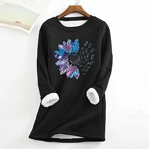 Женский свитшот Generisch Без капюшона Классический Oversized Черный synthetic.ua - Фото 1