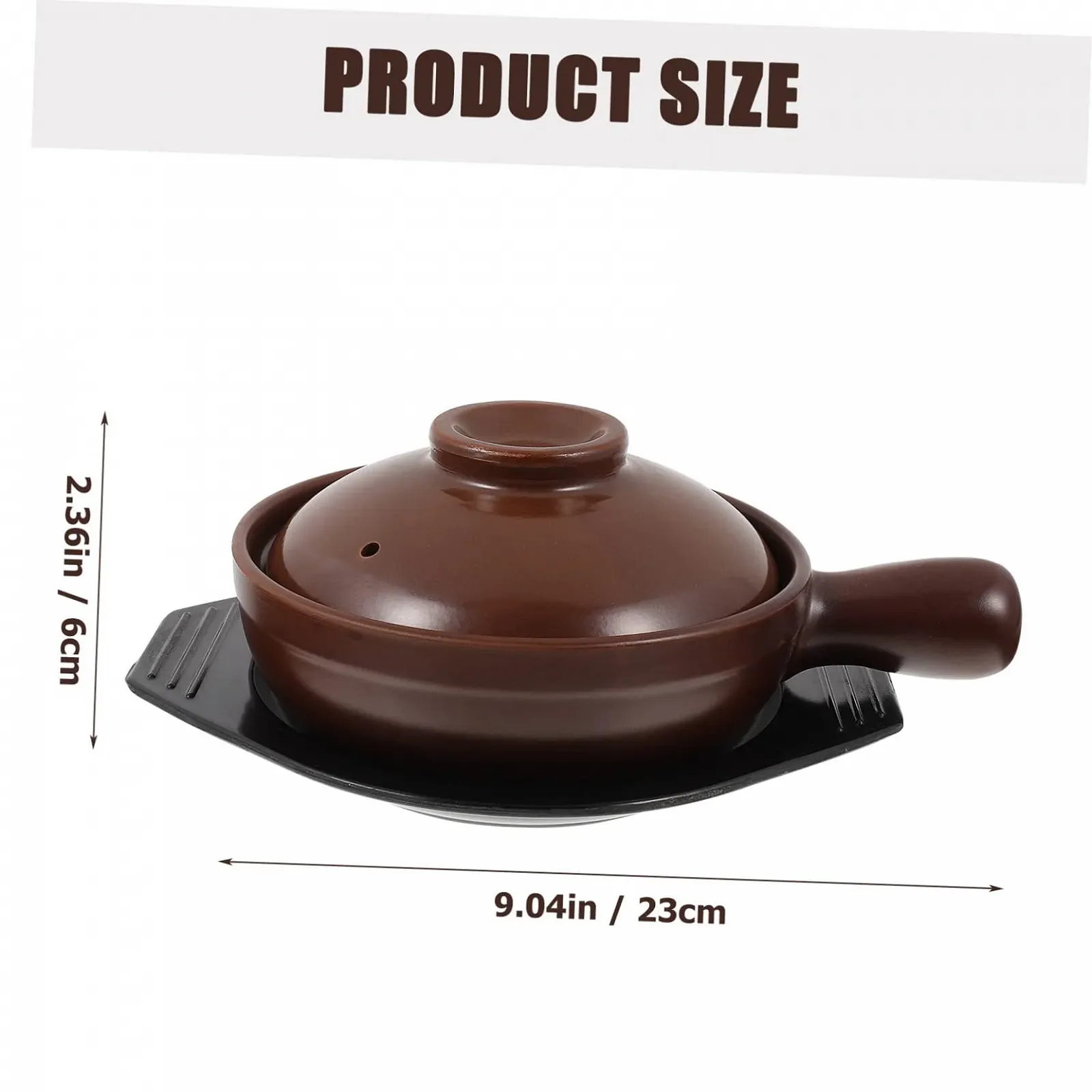 Кастрюля Healifty Керамическая С ручкой Термостойкая С крышкой, фото №2