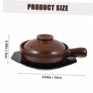 Кастрюля Healifty Керамическая С ручкой Термостойкая С крышкой synthetic.ua - Фото 1