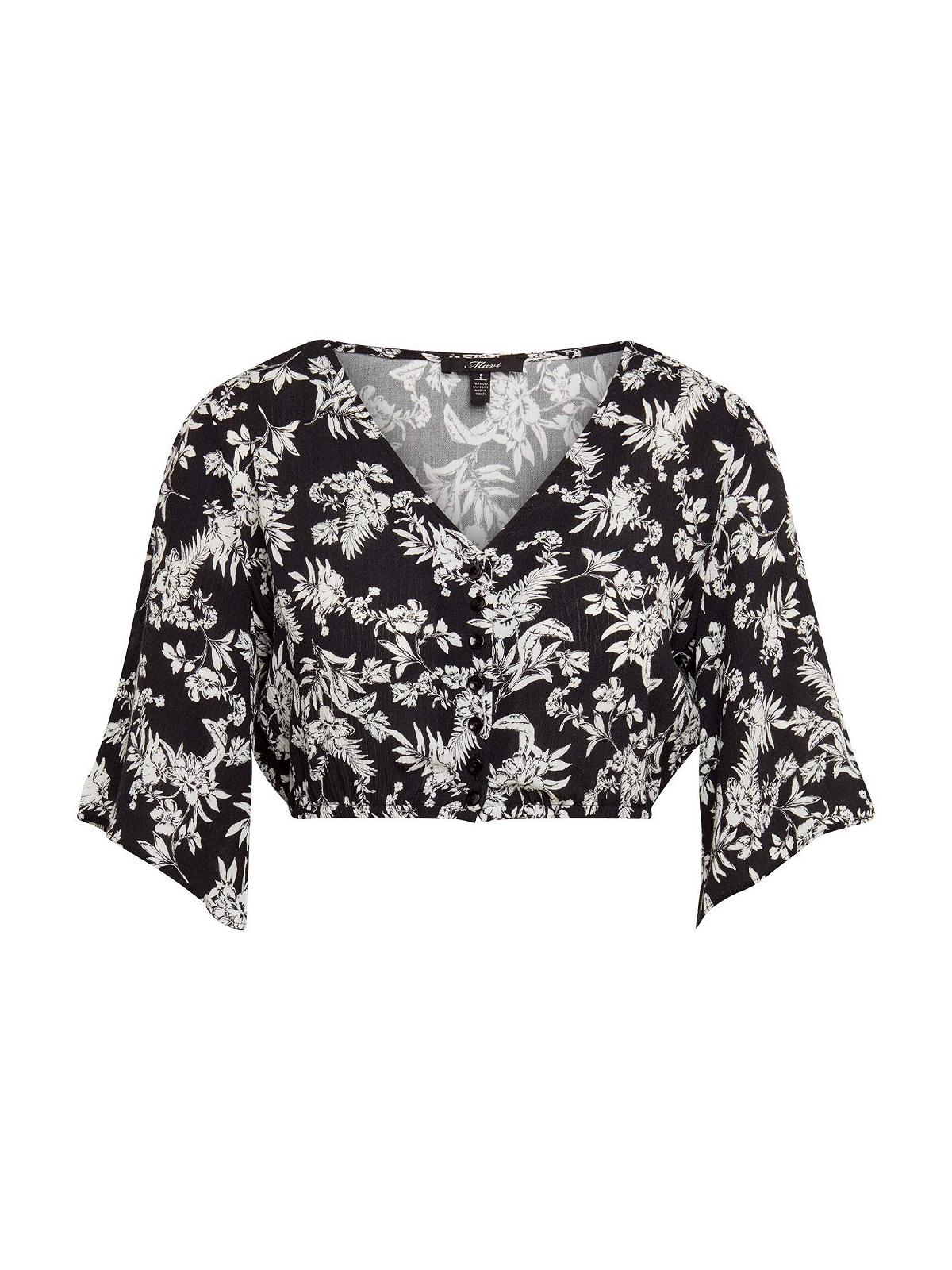 Сорочка Mavi Regular V Neck З принтом Black Stroke Antique White flo L, фото №8