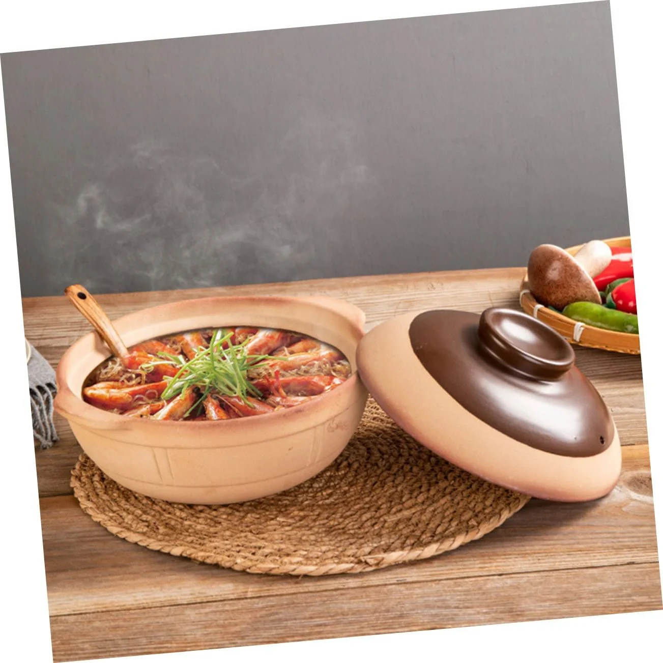 Кастрюля керамическая глиняный горшок многофункциональный японский стиль 1 шт., фото №6 Кастрюля керамическая глиняный горшок многофункциональный японский стиль 1 шт., фото №6