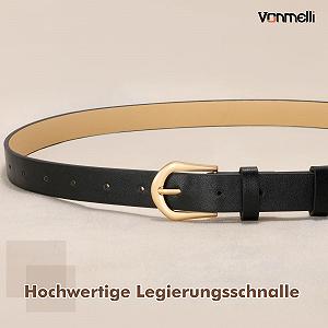 Ремінь Шкіряний VONMELLI Жіночий Тонкий Золота Пряжка synthetic.ua - Фото 1