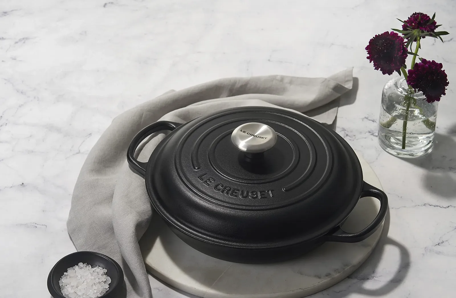 Кастрюля Le Creuset Signature 21180260002430 чугунная Gourmet Professional круглая 26 см 2,2 л Matte Black, фото №5
