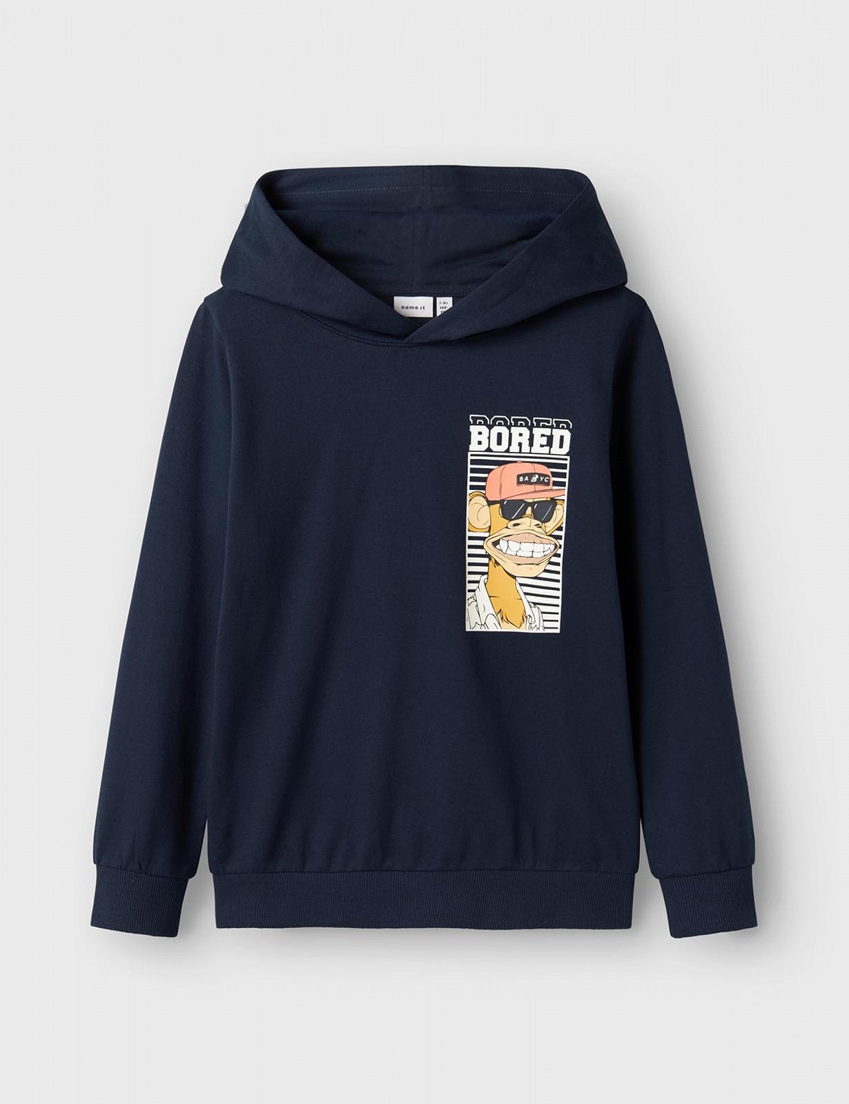 Толстовка NAME IT Nkmmaddux BOD Nreg Sweat Wh Unb Sky, фото №3