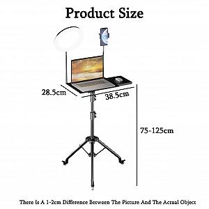 Напольная стойка для ноутбука из алюминиевого сплава, регулируемый штатив на роликах, для дома, офиса, улицы, высокая грузоподъемность synthetic.ua - Фото 1