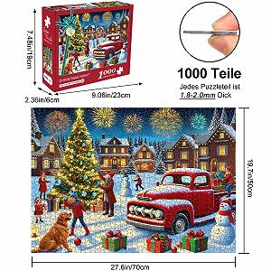 Пазл 1000 деталей для взрослых Рождественская тематика Зимняя сцена 70 x 50 см synthetic.ua - Фото 1