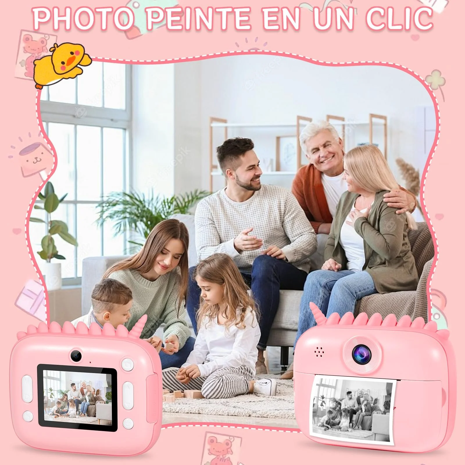 Детская фотокамера мгновенной печати 12MP 2.4" 1080P 32GB Bundle, фото №6