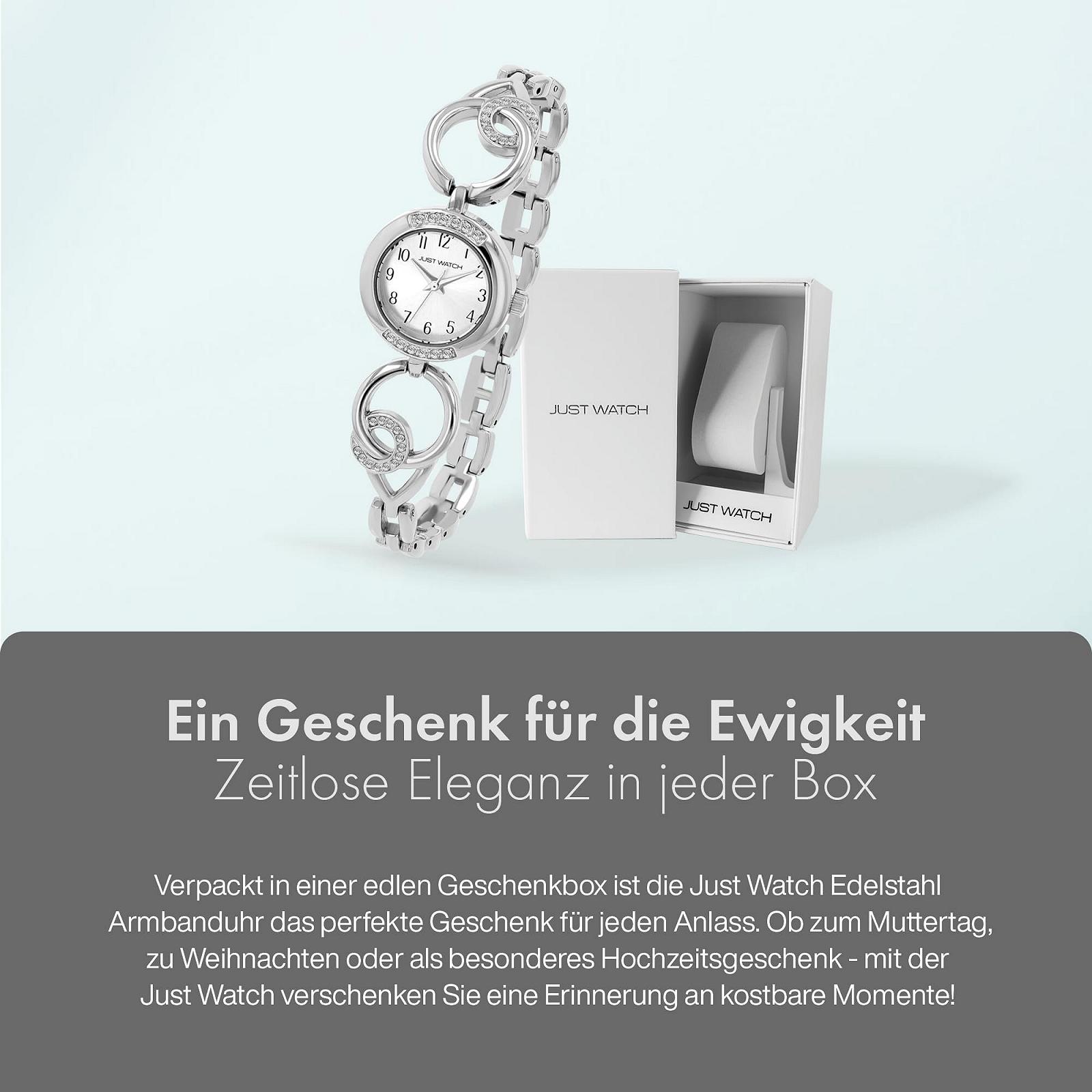 Женские часы Just Watch Браслет из нержавеющей стали Легко читаемый 19.5 см Диаметр 24 мм 8 мм Ширина, фото №6