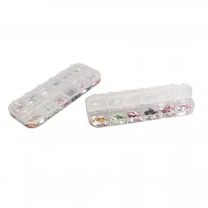 Стрази 2 коробки, Асорті яскравих кольорів, Плоскі, Для DIY макіяжу, Блискучі, Широко використовуються - Фото 1