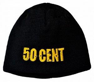 Шапка с вышивкой 50 CENT зимняя вязаная - Фото 1