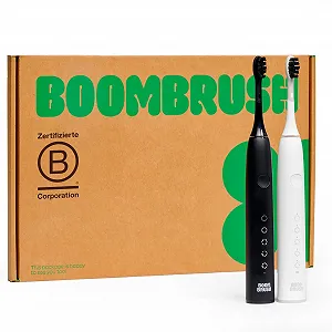 Електрична звукова зубна щітка BOOMBRUSH Акумулятор 90 днів Чорна/Біла - Фото 1
