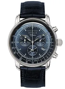 Хронограф Zeppelin Unisex 7680-3, кожаный ремешок, разноцветный - Фото 1