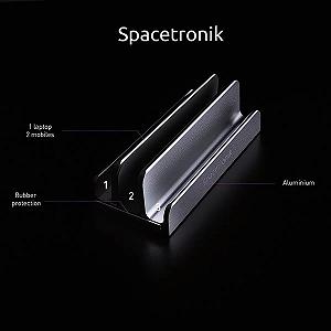 Подставка для ноутбука вертикальная Spacetronik 3-в-1 Алюминий Регулируемая Совместима с ноутбуками, MacBook Air/Pro, iPad, планшетами, мобильными телефонами synthetic.ua - Фото 1