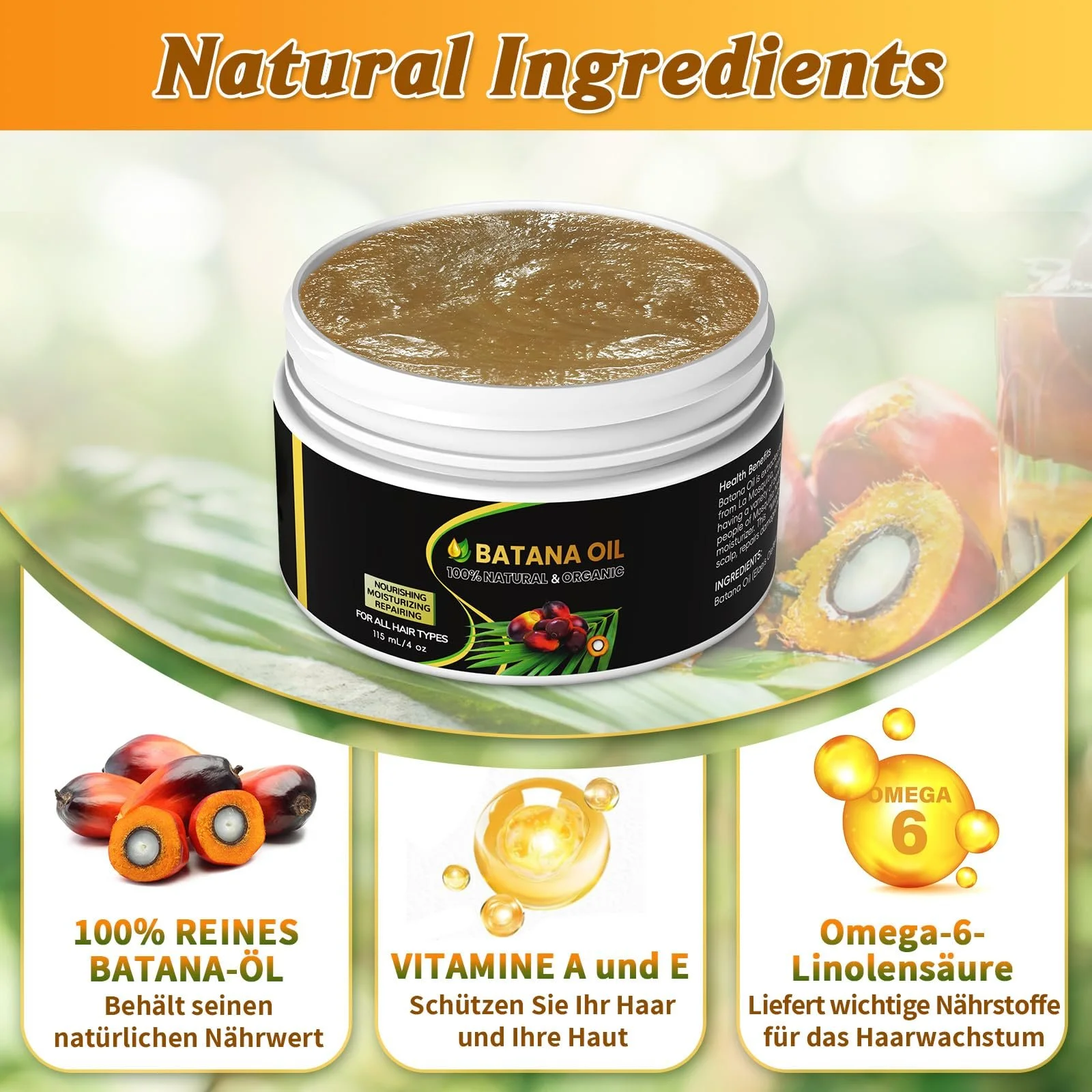 Олія Batana Raw Нерафінована 100% Органічна з Гондурасу 115 мл, фото №4