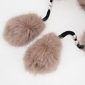 Шапка з помпоном зимова двошарова утеплена плюшева synthetic.ua - Фото 1