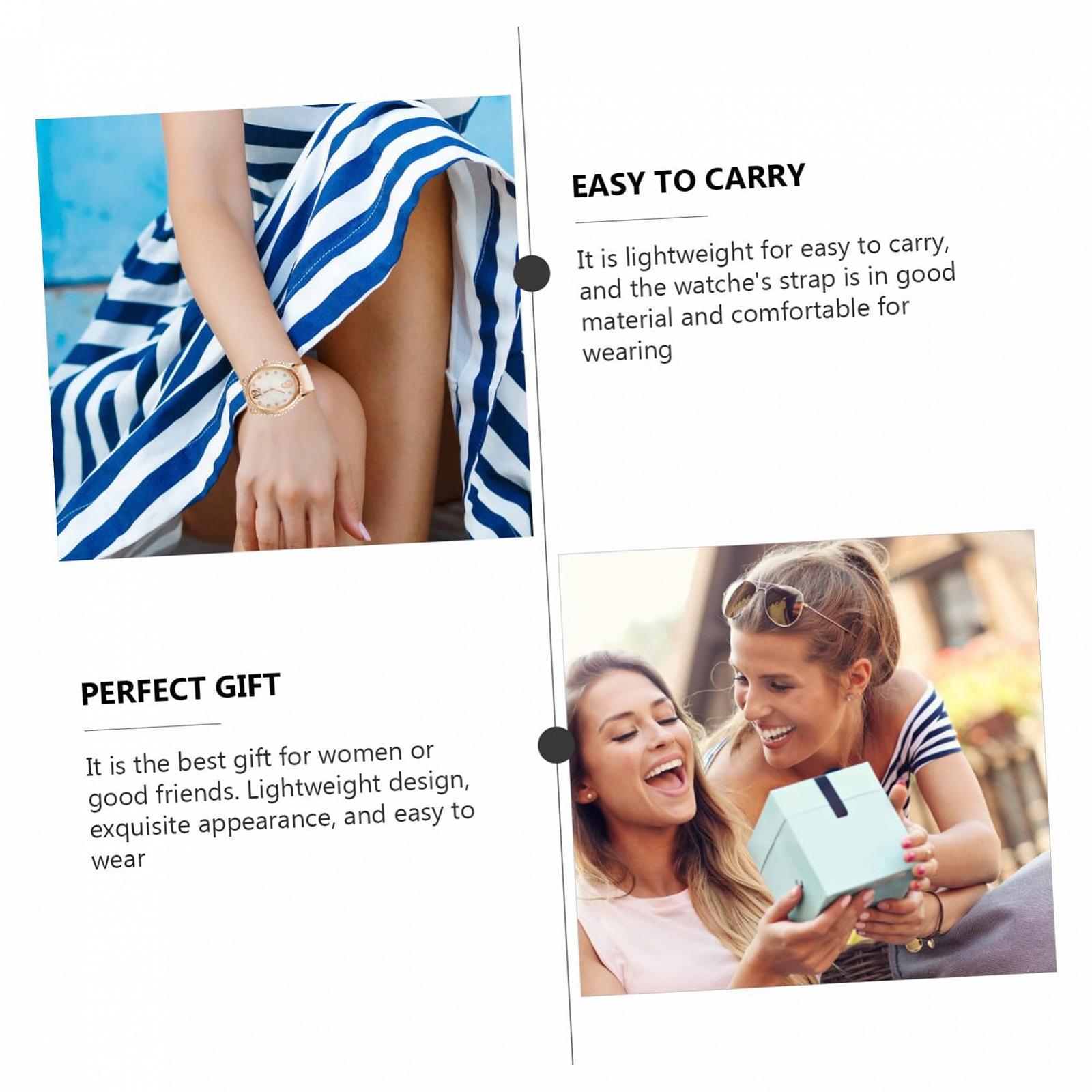 Годинник жіночий PartyKindom овальної форми з стразами, кварцовий, з м", фото №4