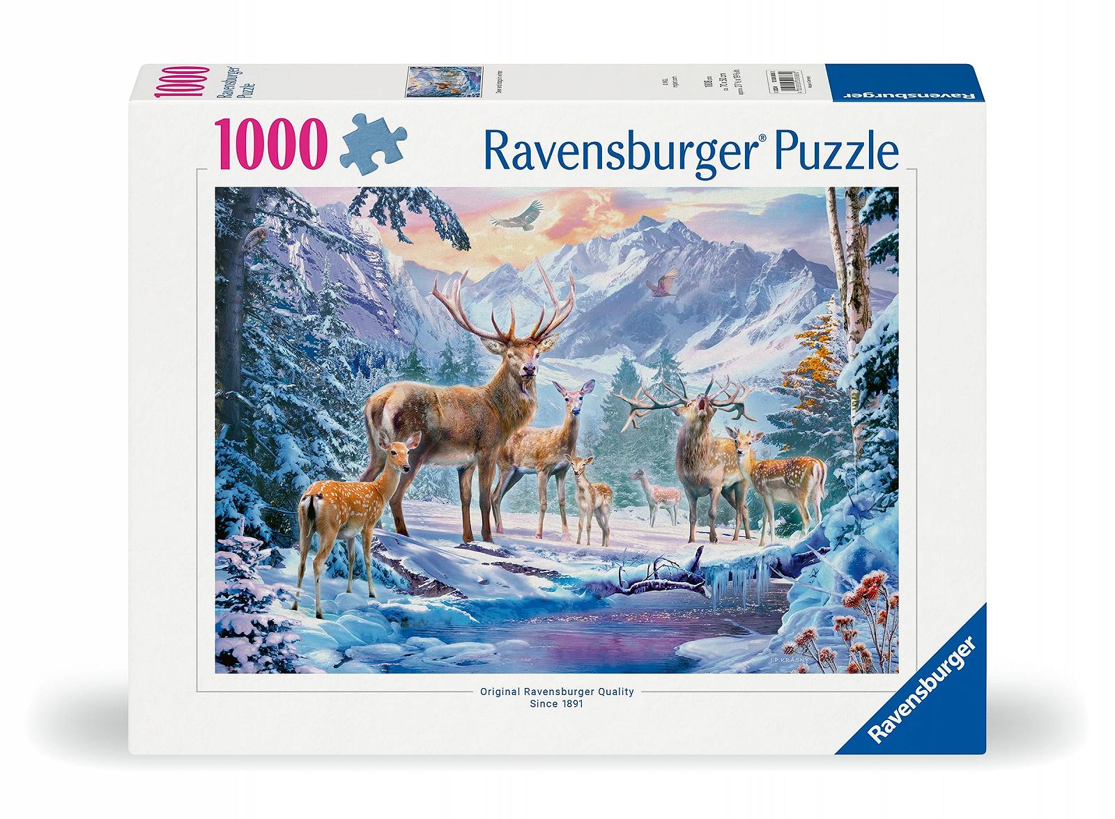 Пазл Ravensburger 12000888 Deer and Deer in Winter 1000 елементів 14+ років, фото №2