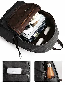 Рюкзак Muzee Canvas легкий антикража USB 15.6 дюйма synthetic.ua - Фото 1