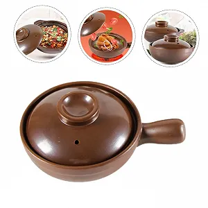 Керамическая кастрюля С двойным ободом Термостойкая для открытого огня synthetic.ua - Фото 1