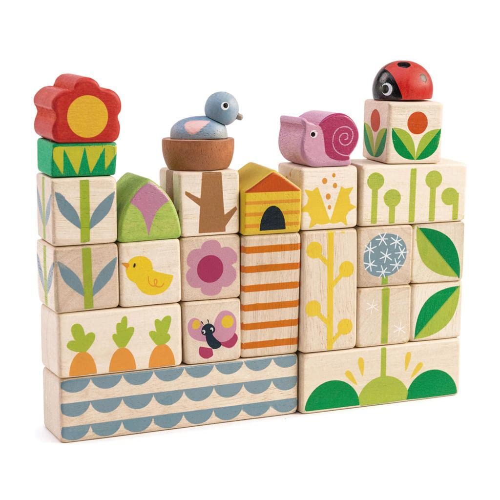 Набір кубиків Tender Leaf Toys Garden Blocks Дерев’яні будівельні блоки, фото №5