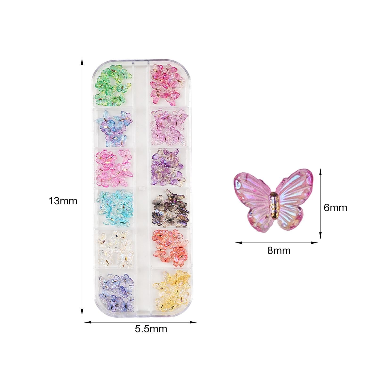 Стразы для ногтей Oshhni, наклейки для ногтей, подвески-бабочки для ногтей, маленькая бабочка, фото №3