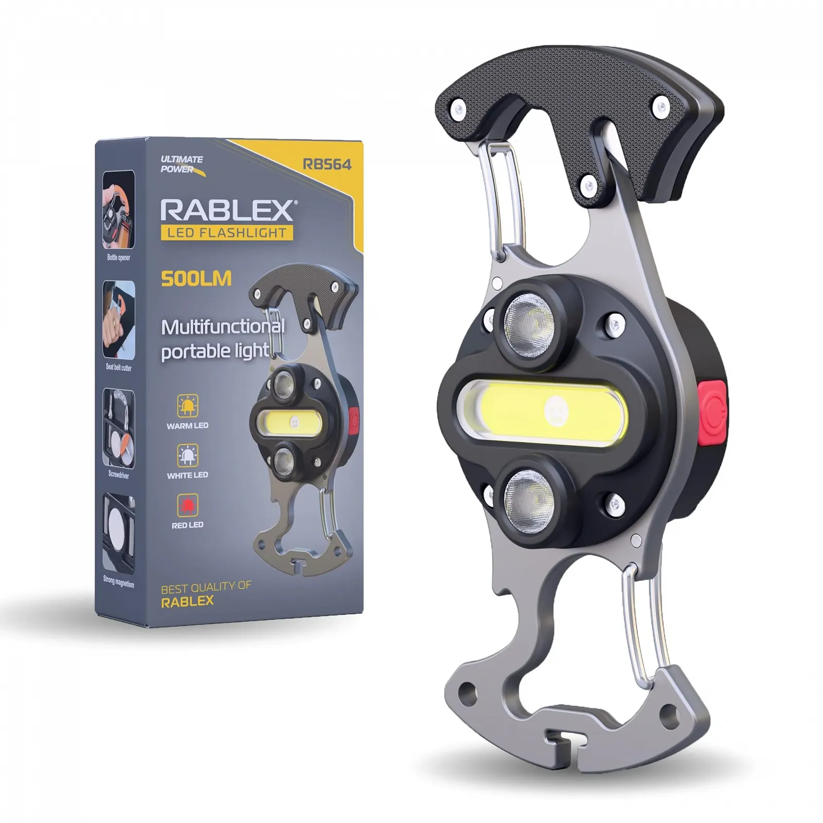 Міні LED робочий ліхтар RB564, 500 люмен, USB-C, 6 режимів освітлення та магнітна основа, фото №1