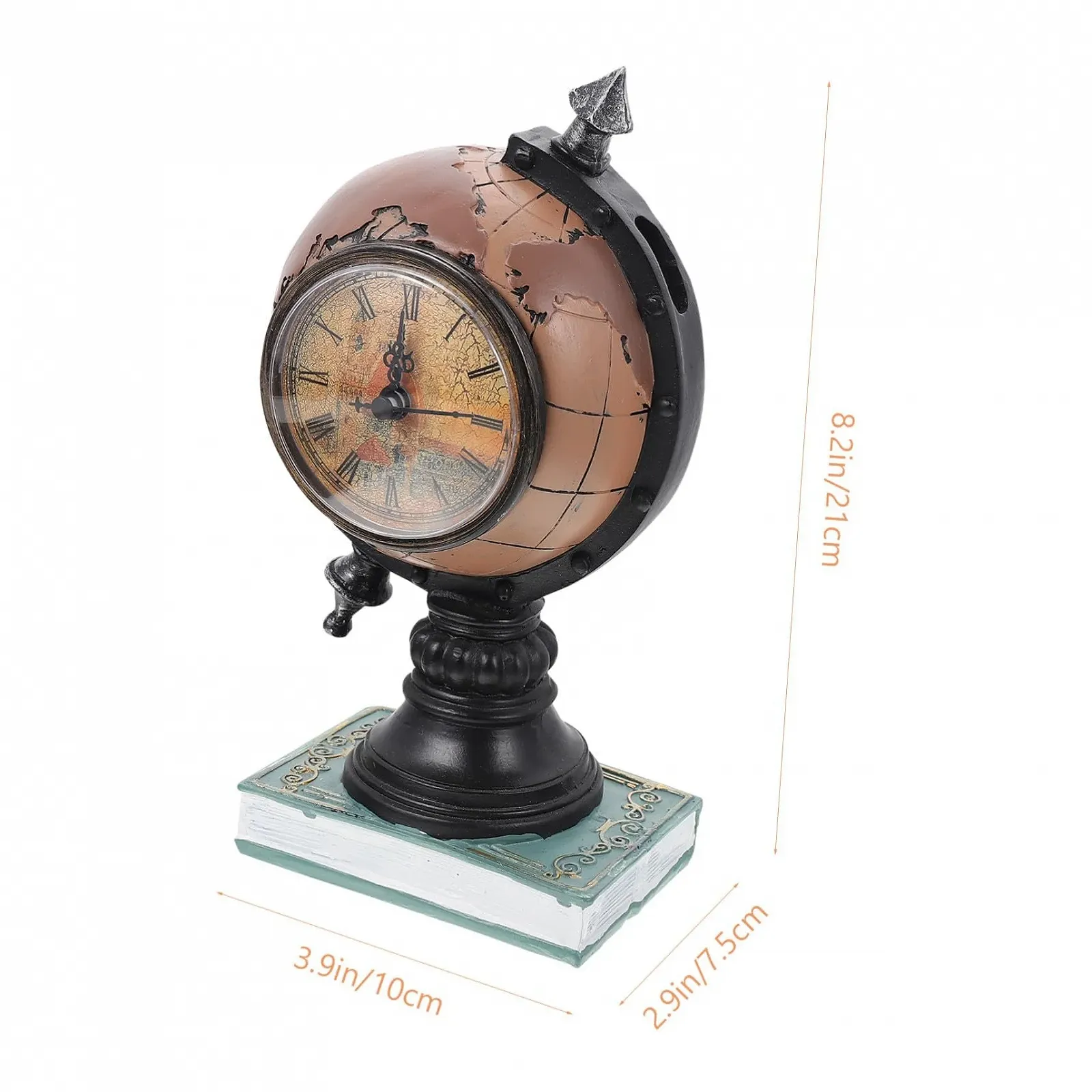 Настольные часы-глобус в стиле ретро VICASKY, винтажные, шикарные, настольные, декоративные, в европейском стиле, прочные, большие, для гостиной, кухни, офиса, фото №2 Настольные часы-глобус в стиле ретро VICASKY, винтажные, шикарные, настольные, декоративные, в европейском стиле, прочные, большие, для гостиной, кухни, офиса, фото №2