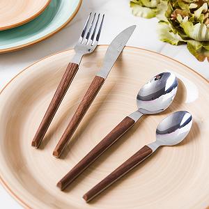 Набір столових приборів з дерев'яною ручкою Diletta, 24 предмети ціна на synthetic.ua - Фото 1 Набір столових приборів з дерев'яною ручкою Diletta, 24 предмети synthetic.ua - Фото 1