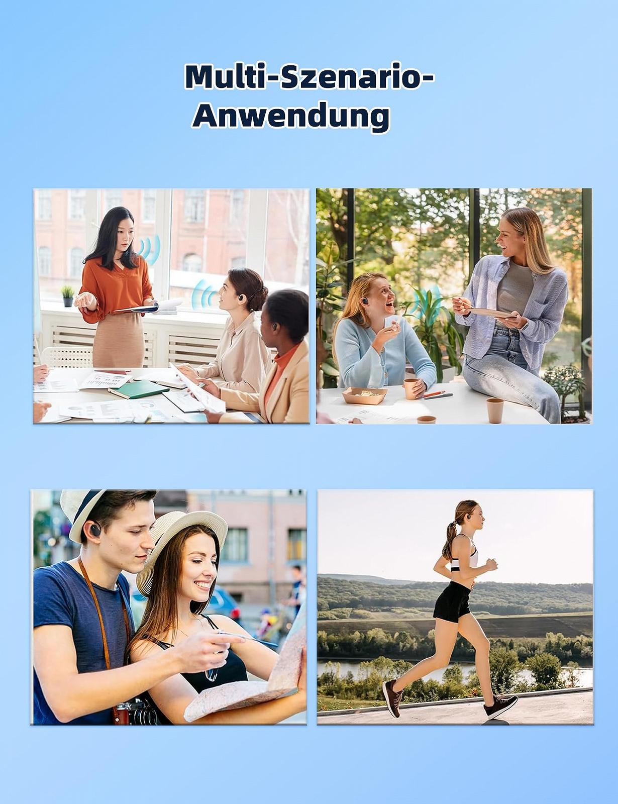 Навушники-перекладач KitGody 3-в-1 з сенсорним екраном, 134 мови, Bluetooth 5.4, ENC, Hi-Fi звук, фото №8