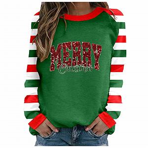 Рождественский Свитер Женский Зимний Принт Sweatshirt С Длинным Рукавом Круглый Вырез Casual Рождественский Пуловер Свободные Топы - Фото 1