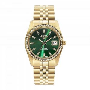 Купить Часы Roamer Positano 853858 Аналоговые Кварцевые Золотой/Золотой/Зеленый - Фото 1 Часы Roamer Positano 853858 Аналоговые Кварцевые Золотой/Золотой/Зеленый - Фото 1